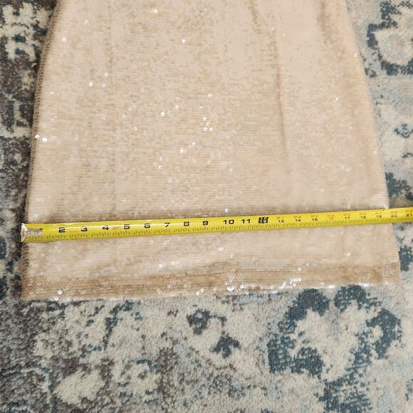 Women's Mini A-Line Dress A New Day Cream Sequin XS Dancing Club Wear - Picture 8 of 9